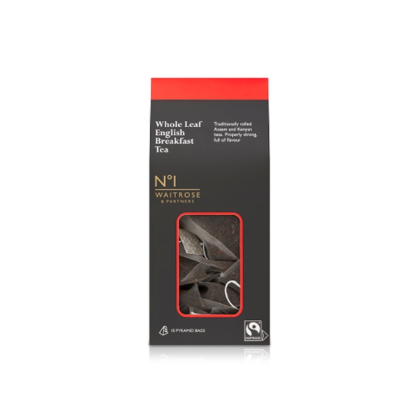 Waitrose No.1 Whole Leaf English Breakfast Tea Pyramid Bags x 15 50g