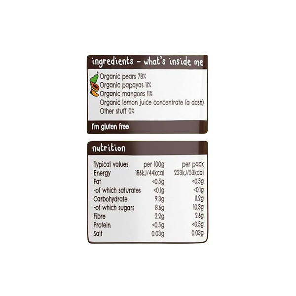 Ella's Kitchen Organic Mangoes Pears & Papayas 4+ Months 120g