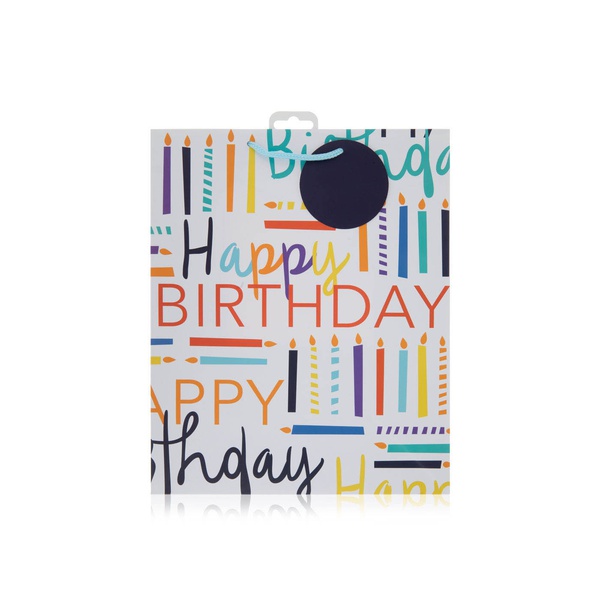 UK Greetings Happy Birthday Candles Large Gift Bag