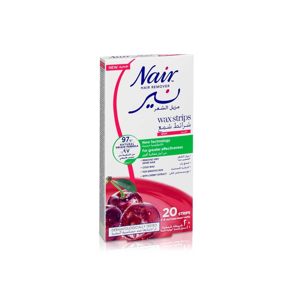 Nair Hair Removal Wax Strips for Body Cherry x 20