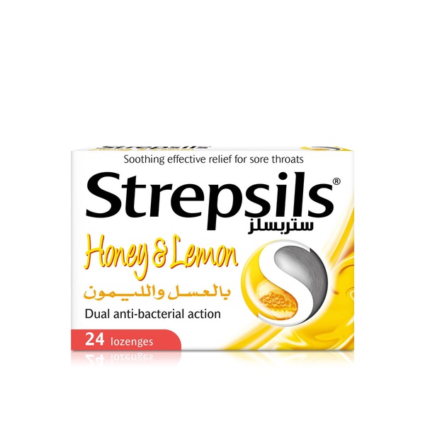 Strepsils Soothing Effective Relief for Sore Throats Honey & Lemon Lozenges x 24