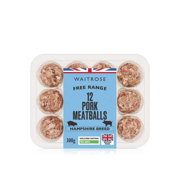 Waitrose Free Range Pork Meatballs x 12 300g