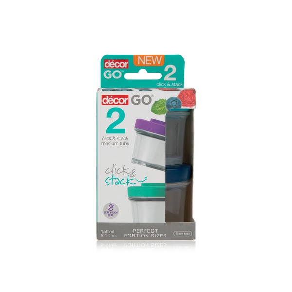 Decor Go Click and Stack Snack Tubs 150ml x 2