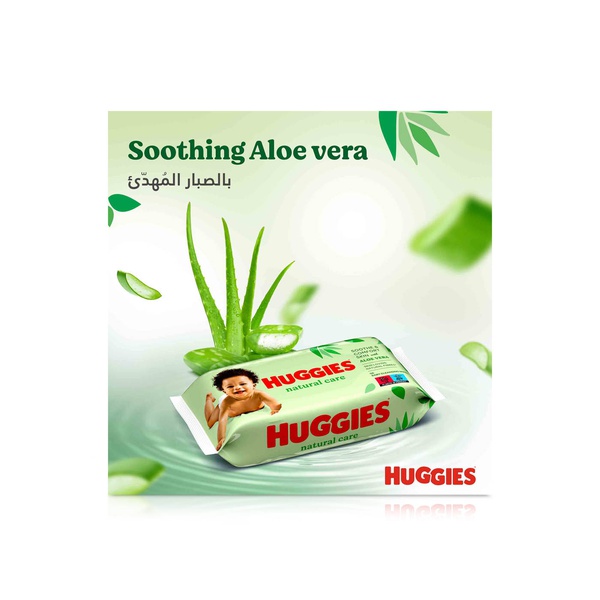 Huggies Natural Care Baby Cleansing Wipes with Aloe Vera 56s