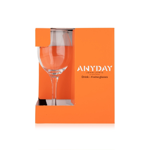 John Lewis Anyday Red Wine Glasses 4 Pack 370ml