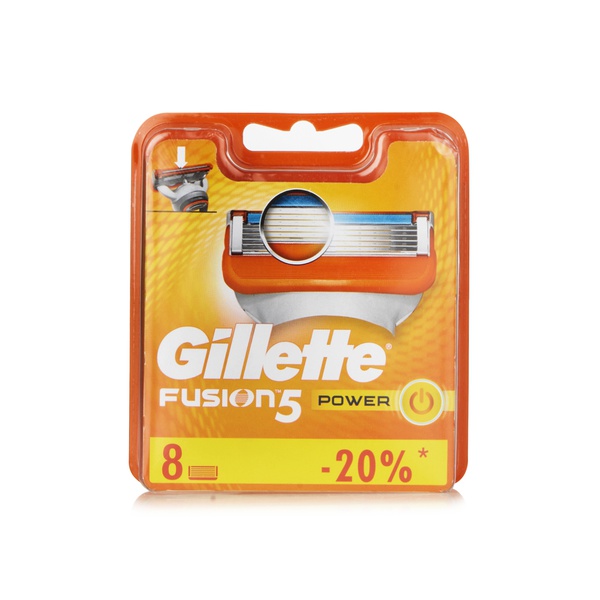 Buy Gillette Fusion Power mens razor blade refills 8pcs in UAE
