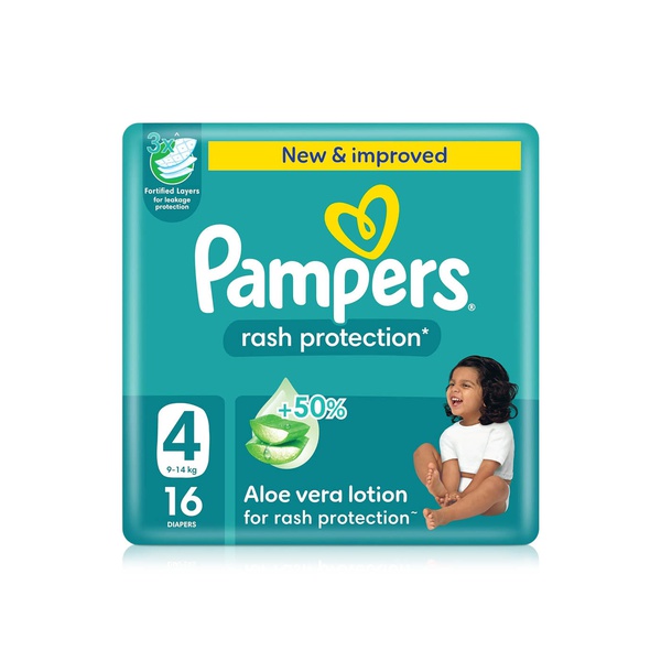 Pampers Rash Protection Size 4 Diapers x 16 (9-14kg)