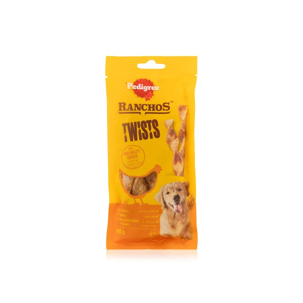 Pedigree Ranchos Twists Dog Treats with Chicken 40g
