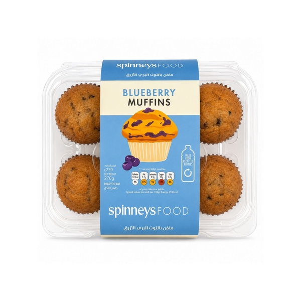 Spinneysfood Blueberry Muffins x 6 270g