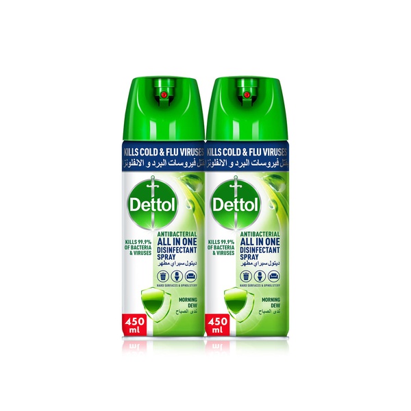 Dettol Antibacterial All in One Disinfectant Spray Morning Dew 450ml x 2