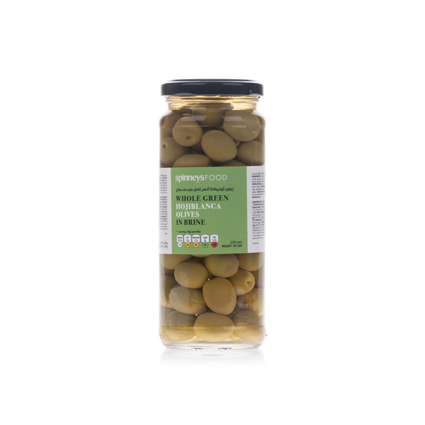 Spinneysfood Whole Green Hojiblanca Olives in Brine 340g