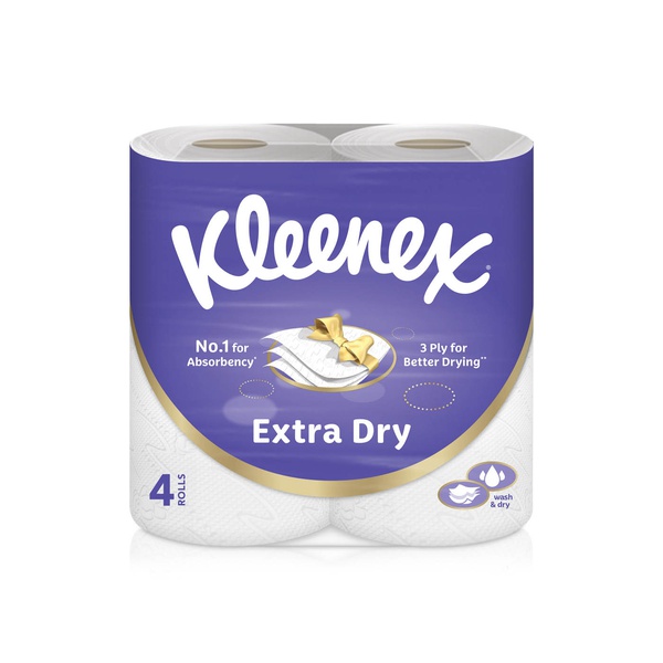 اشتري Kleenex extra dry toilet rolls 3ply 4 pack في الامارات