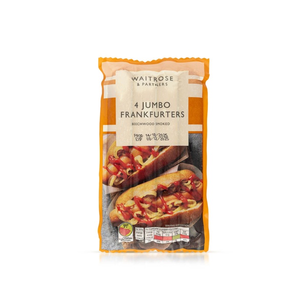 Waitrose 4 Jumbo Pork Frankfurters 360g