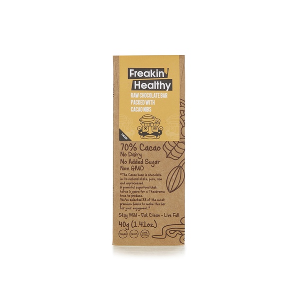 Freakin Healthy Raw Chocolate with Cacao Nibs 40g