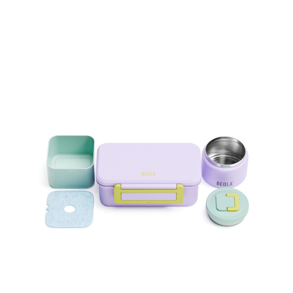 Beola Lunch Box with Jar & Ice Pack Purple