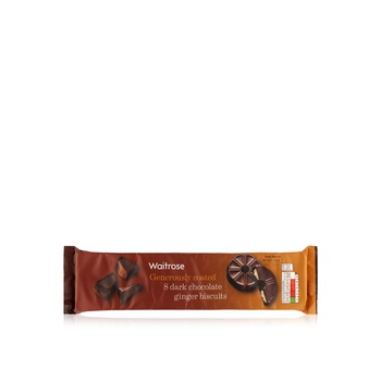 Waitrose Dark Choc Ginger Biscuits 180g