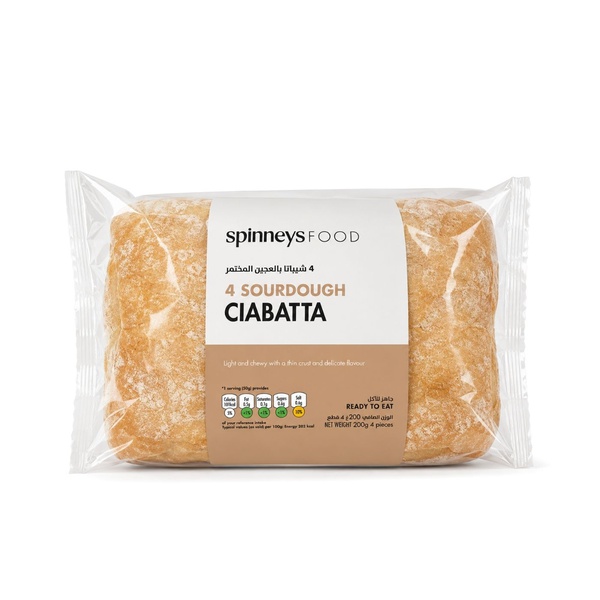 Spinneysfood Sourdough Ciabatta x 4 200g