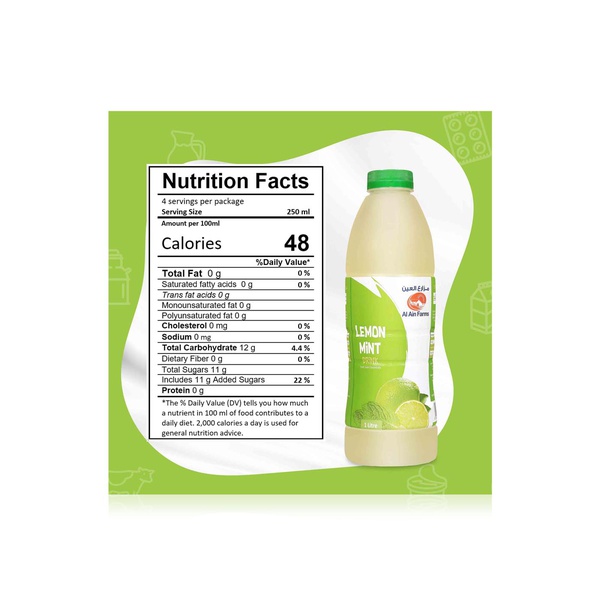 Al Ain Farms Fresh Lemon Mint Drink 1 litre