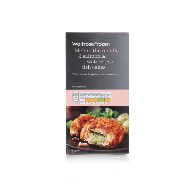 Buy Waitrose Frozen salmon and watercress fish cakes 2x290g in UAE