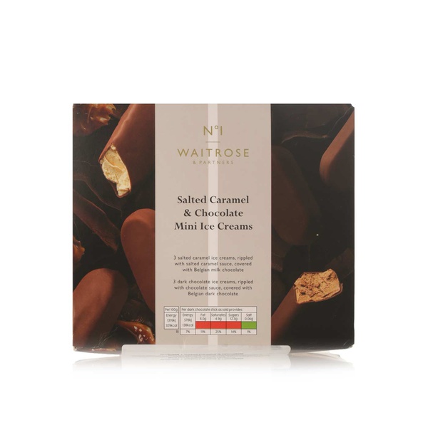 Buy Waitrose No.1 salted caramel & chocolate mini ice creams 6x60ml in UAE