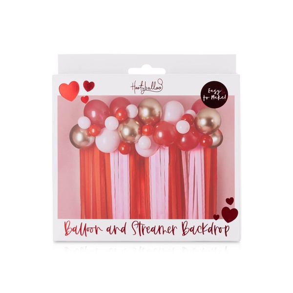 Hootyballoo Valentine's Day Balloon and Streamer Backdrop