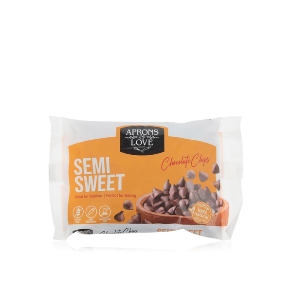 Buy Aprons N Love semi sweet dark chocolate chips 200g in UAE