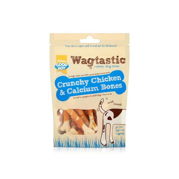 Wagtastic Crunchy Chicken and Calcium Bones Dog Treats 90g