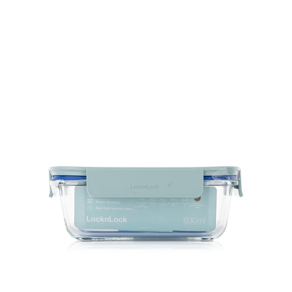 Lock & Lock Glass Clear Rectangle Mint 630ml