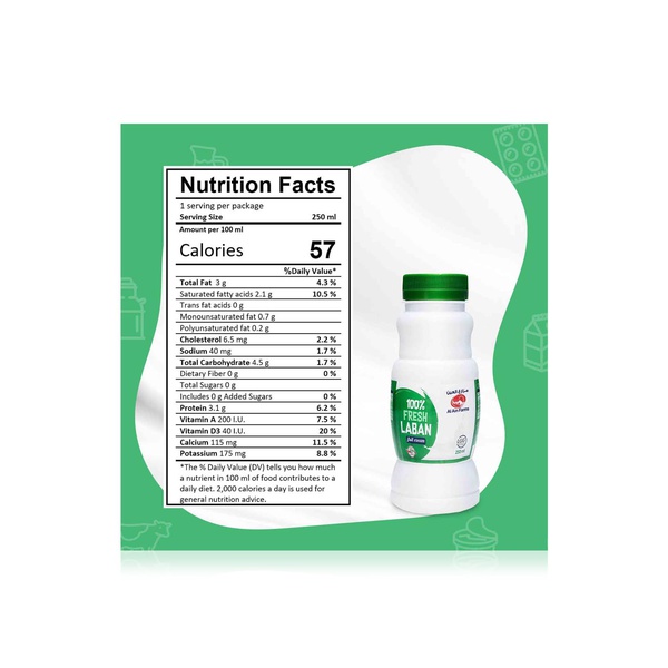 Al Ain Farms Fresh Laban Full Cream 250ml