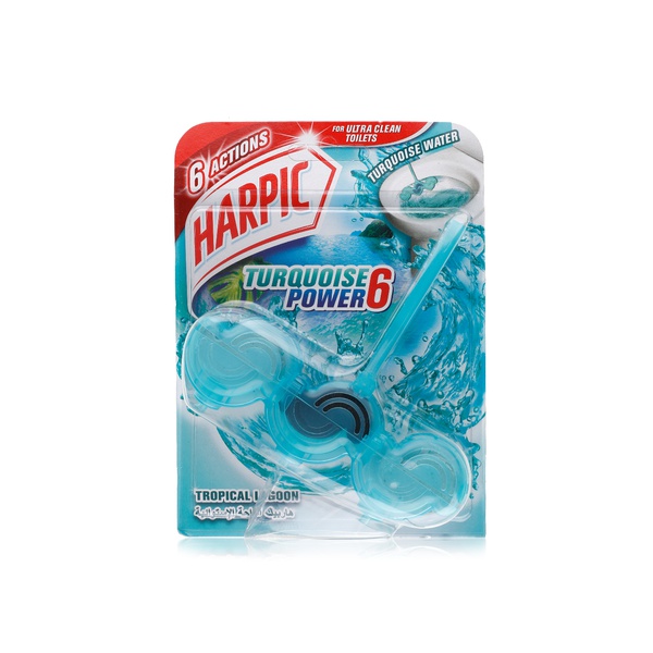 Harpic Turquoise Power 6 Tropical Lagoon Toilet Rim Block 39g