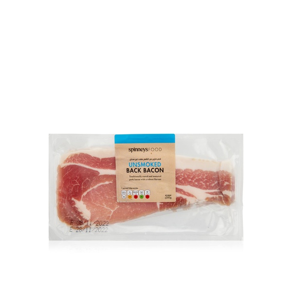 Spinneysfood Unsmoked Back Bacon 200g