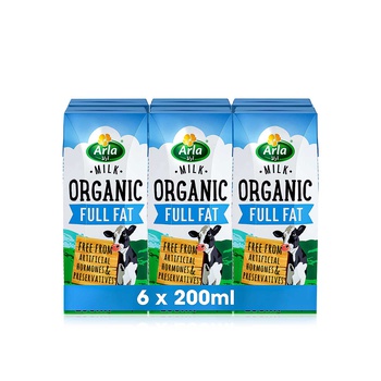 Arla Organic Full Fat Milk 200ml x 6