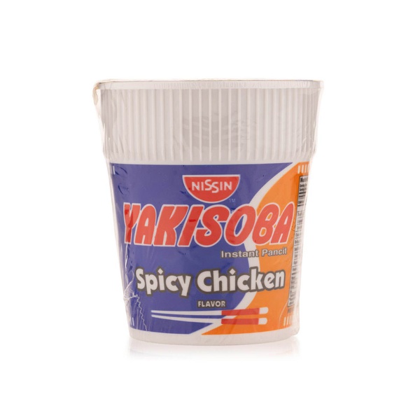 Buy Nissin yakisoba instant pancit spicy chicken flavour cup 77g in UAE