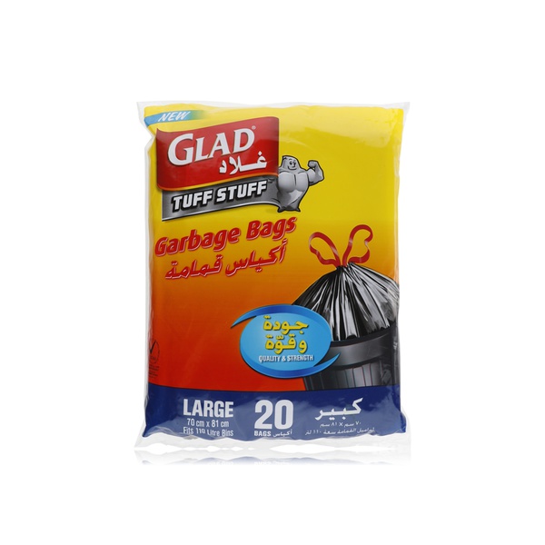 Glad Drawstring Large Garbage Bags 70x 81cm 110 litre x 20