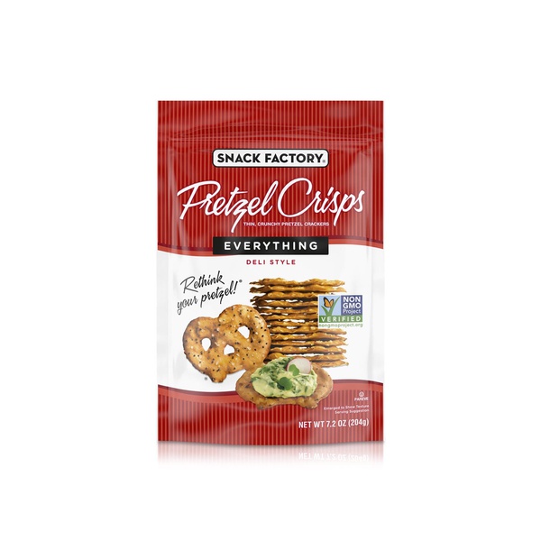 Snack Factory Pretzel Crisps Everything Deli Style Pretzel Crackers 204g