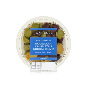 Waitrose Mediterranean Nocellara Kalamata and Gordal Olives 145g