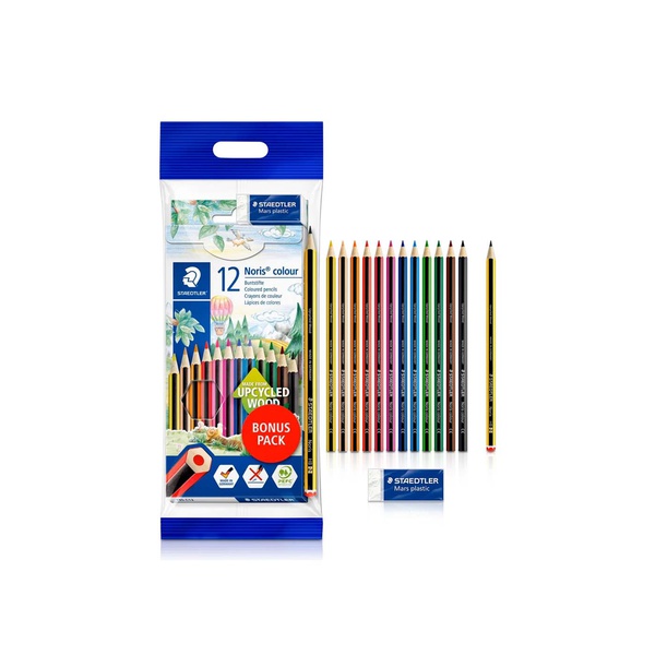 Staedtler Noris Colour Pencils x 12 with Mini Eraser & Pencil
