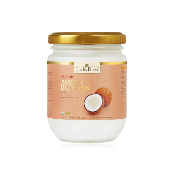 Buy Earths Finest organic coconut butter 200ml in UAE