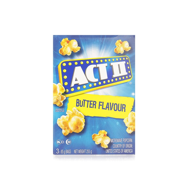 Buy Act II butter flavour popcorn 3x85g in UAE