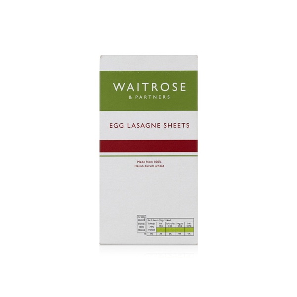 Waitrose Egg Lasagne Pasta Sheets 375g