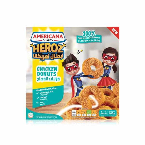 Buy Americana Heroz frozen chicken donuts 400g in UAE