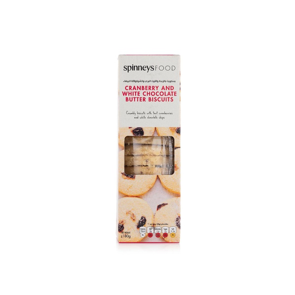 Buy Spinneysfood Cranberry and White Chocolate Butter Biscuits 180g in UAE