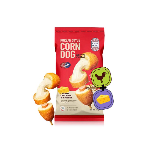 Good Seoul Frozen Corndog Chicken Cheese 320g