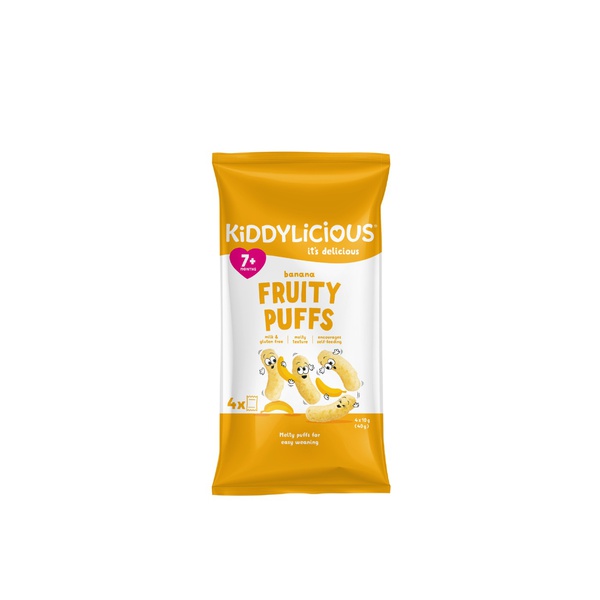 Kiddylicious Banana Fruity Puffs 7+ Months 10g x 4