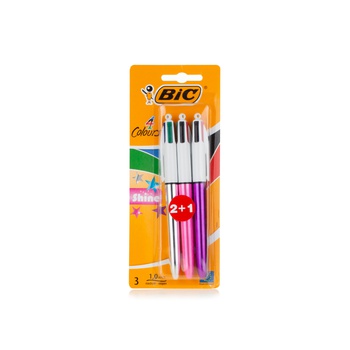 Bic Ball Pen 4 Colours Shine x 3