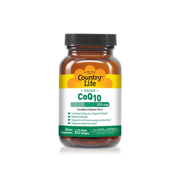 Country Life Vegan CoQ10 200mg Vegan Softgels x60