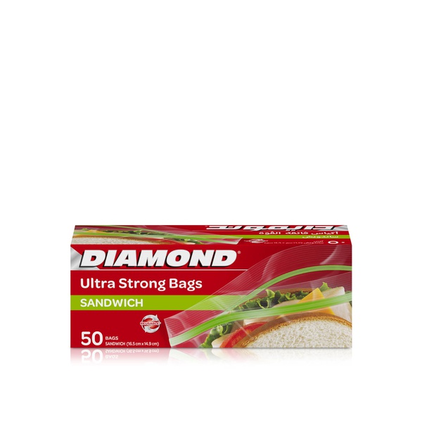 Diamond Sandwich Clear Zipper Bags x 50