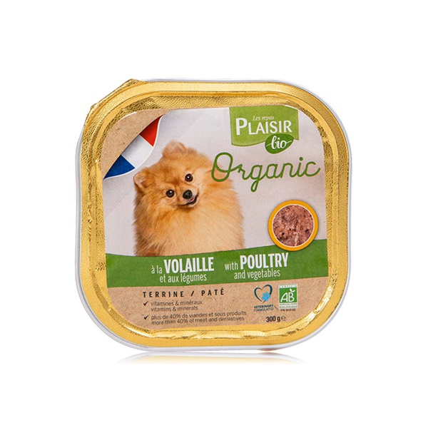 Plaisir Bio Organic terrine with poultry and vegetabes for dogs 300g ...