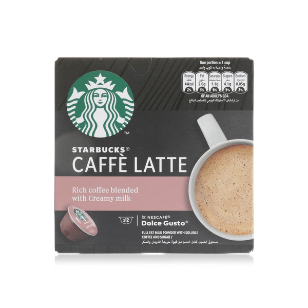Buy Starbucks café latte coffee capsules 12x10.1g in UAE