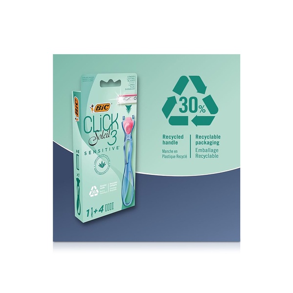 Bic Click Soleil 3 Sensitive Women's Razor Handle 1+4 Blades